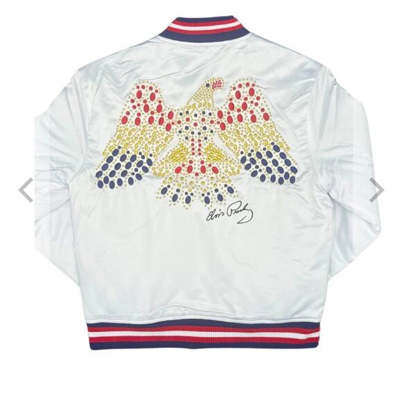 Offical Graceland Elvis Presley Aloha Eagle Jacket satin jeweled 3xl lined - Picture 9 of 10